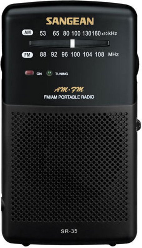 Sr-35 schwarzes Taschenradio fm/am eingebauter Lautsprecher und Kopfhörer - Sangean