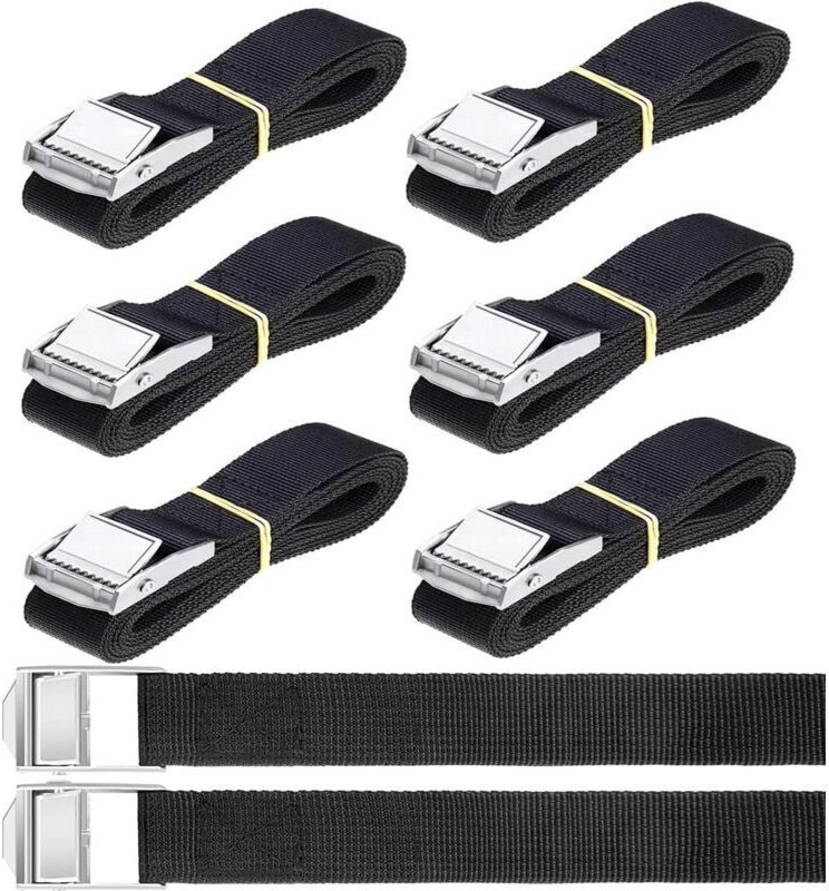 8 Stück (8) Zurrgurte, 40 cm x 2 cm, mit Schnalle und Klauengurt