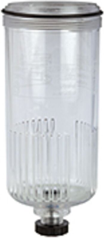 Polycarbonatbehälter, inkl. O-Ring, halbautom. Ablassventil, bg 3 - Riegler