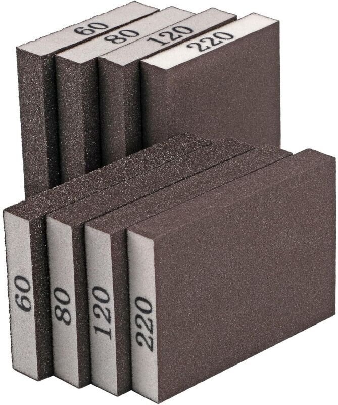Set mit 8 Schleifschwämmen, verschiedene Körnungen 60/80/120/220, Schleifpapier für Holzmöbel, waschbar und wiederverwen...