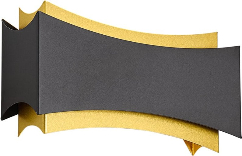 Moderne Wandleuchte Schwarz mit Gold - Plats