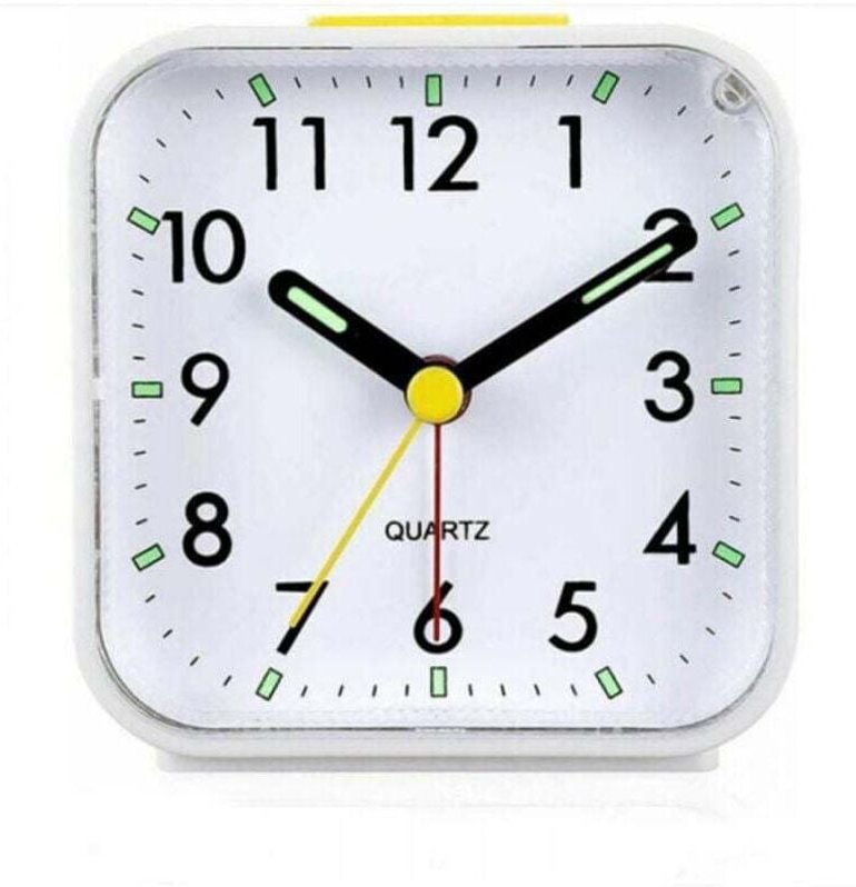 Sveglia analogica silenziosa bianca senza ticchettio, sveglia dolce, suoni acustici, aumento del volume, funzioni snooze...