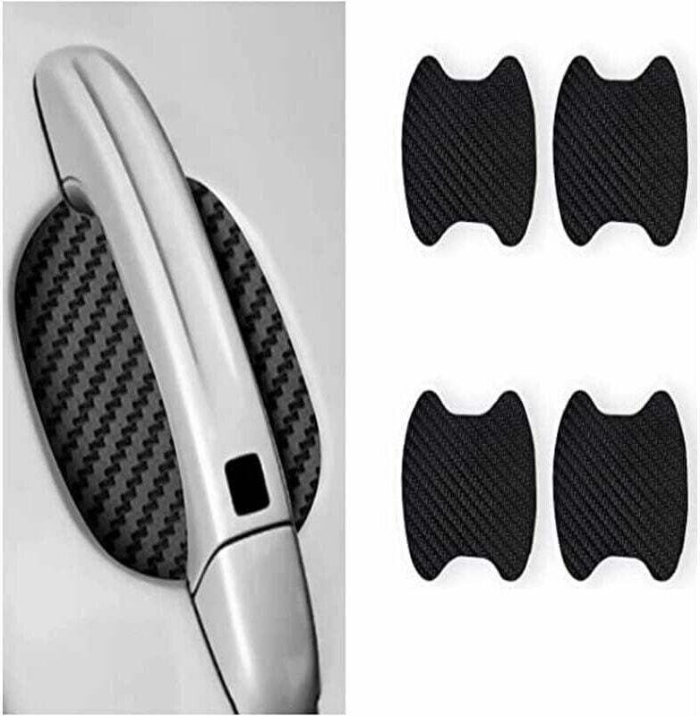 4-teiliges Set Autoschutzfolie (Schwarz), universell, Carbonfaser-Optik, kratzfest, für XU, Autotürgriffe, passend für d...