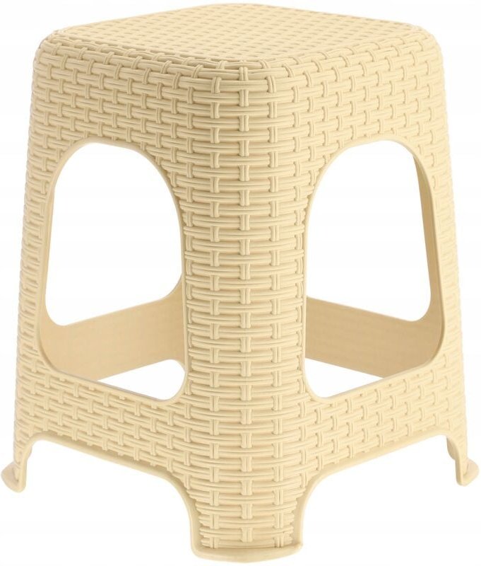 Kadax - Hocker aus Kunststoff, Tritthocker bis 120 kg, Beige