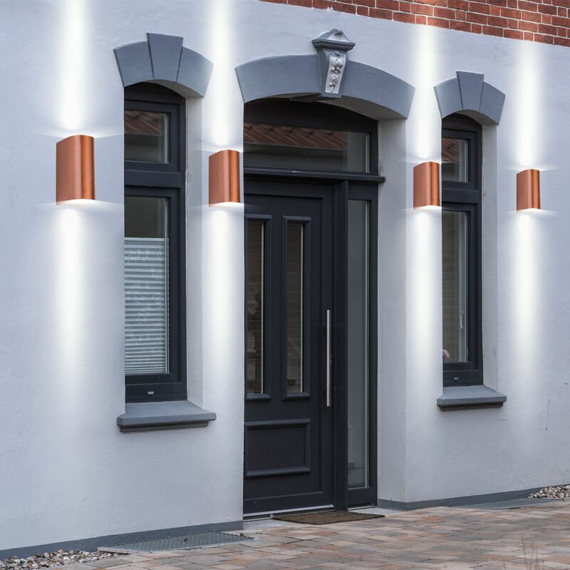4er Set LED Außen Wand Lampen ALU UP DOWN Strahler Garten Veranda Leuchten