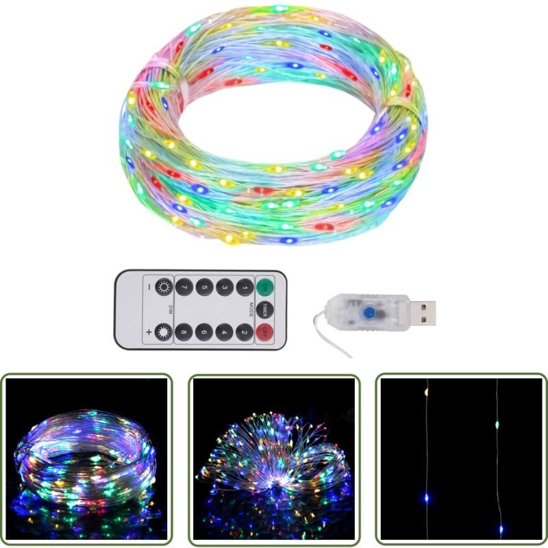 The Living Store LED-Lichterkette mit 150 LEDs Mehrfarbig 15 m - LED-Lichtringe - Lichterkette - Weihnachtsdeko - Multic...