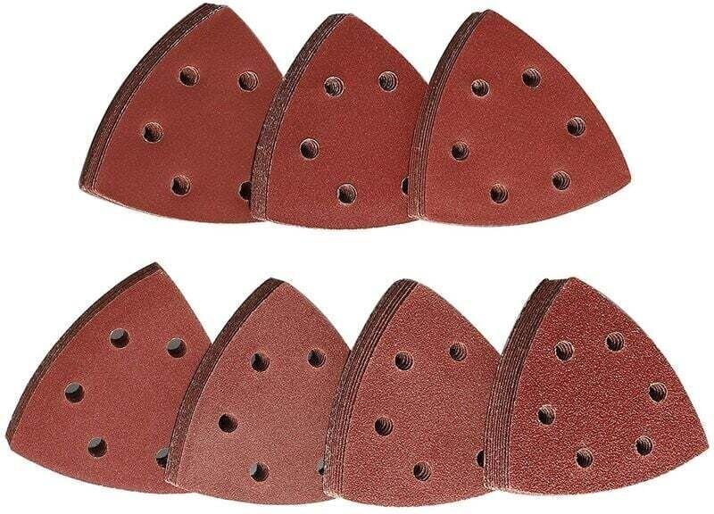 Triangl Poncag, Schleifdreieck 70 selbsthaftende Schleifdreiecke 6 Löcher Körnung 60/80/120/180/240/320/400 Set Dreiecks...
