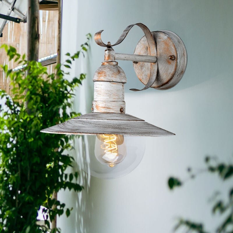 Led Wandlampe Außenleuchte Haustürlampe Laterne weiß gold Wandleuchte Gartenlampe, Stahl, 11W 1055lm warmweiß, BxH 24 x ...