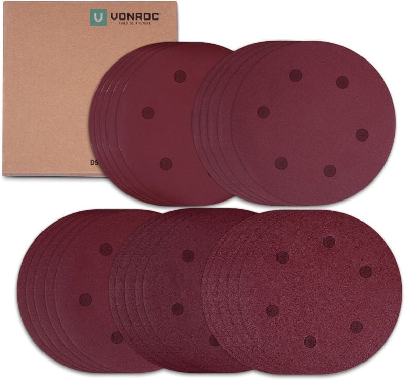 Schleifpapierset 25-teilig - Universal - Für Wand- / Deckenschleifer - 225 mm - mit Klettverschluss