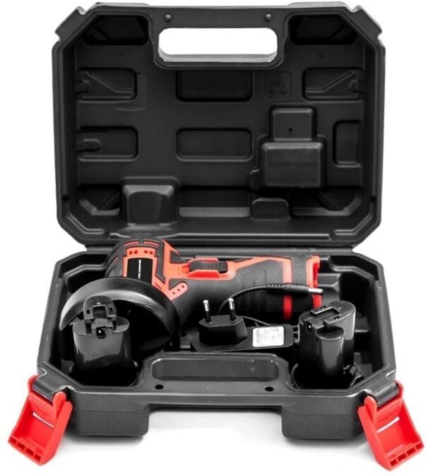 12V 3 Zoll Mini Lithium Batterie Winkelschleifer Trennwerkzeug Handwerkzeug 12000RPM Elektroschleifer (Rot)