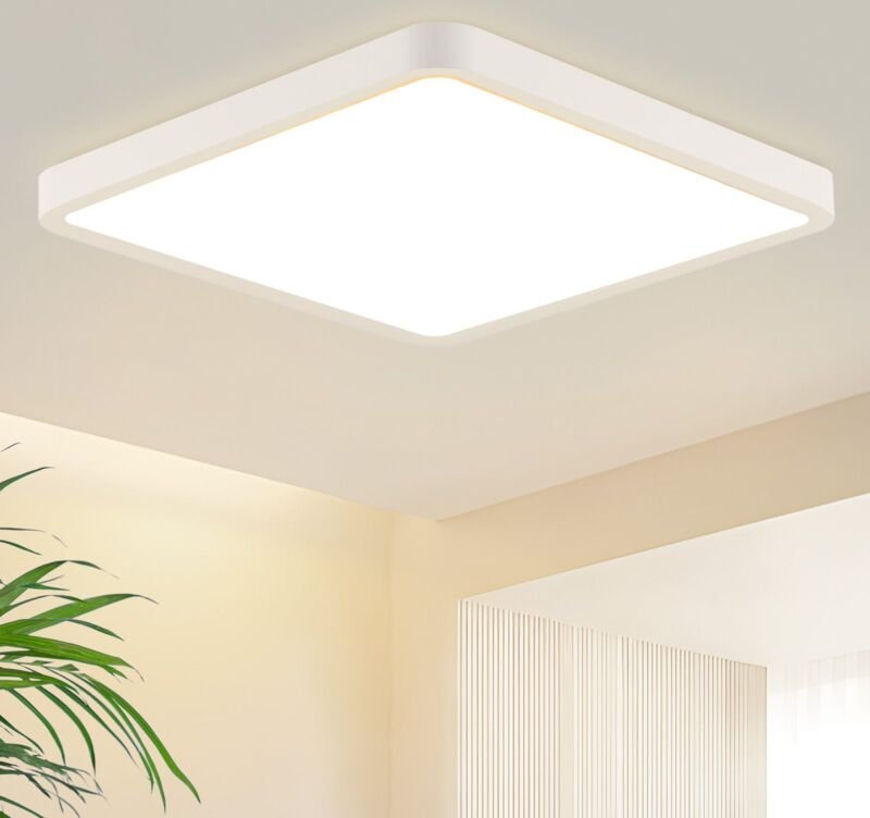 Thumbnail - Deckenlampe led Deckenleuchte Flach - Schlafzimmerlampe 23CM Badezimmerlampe Weiß 18W Küchenlampe Eckig Schlafzimmer Dec...
