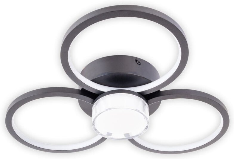 Naeve CIMO Dimmbare LED-Deckenleuchte mit drei Ringen, Schwarz, 3000 K