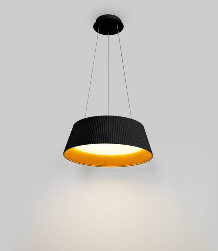 Barcelona Led - led Pendelleuchte in Holzoptik cct 24W ø46cm