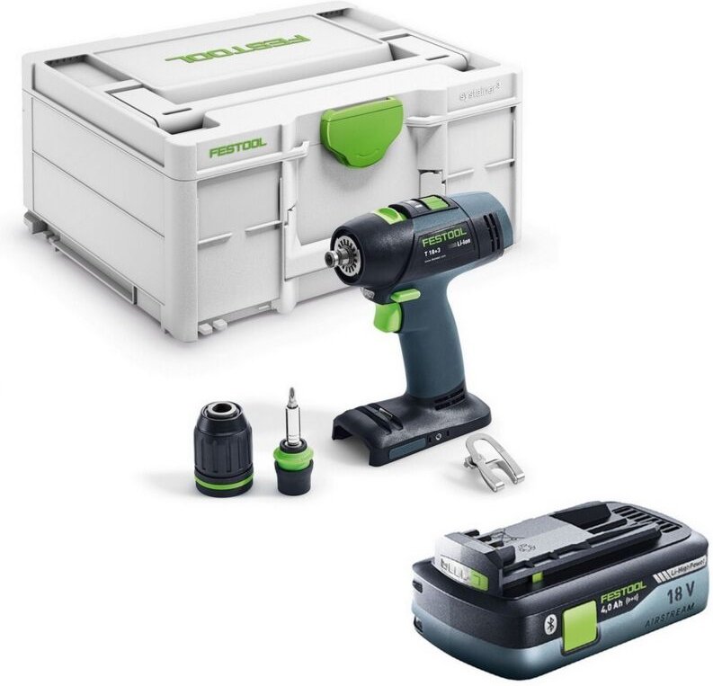 Festool T 18+3 Basic-4,0 Akku Bohrschrauber 18 V 50 Nm Brushless ( 577051 ) + 1x Akku 4,0 Ah + Systainer - ohne Ladegerä...