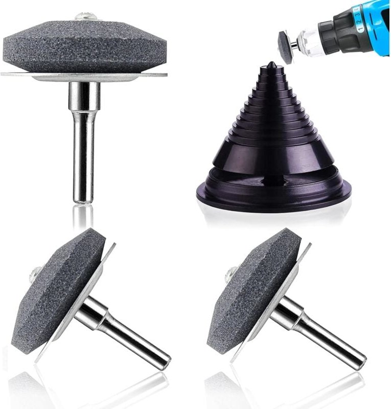 Memkey - Rasenmäher-Messerschärfer mit Metallleitblech, Mähmesser-Balancer, universeller Multi-Sharp-Rotationsmäherschär...