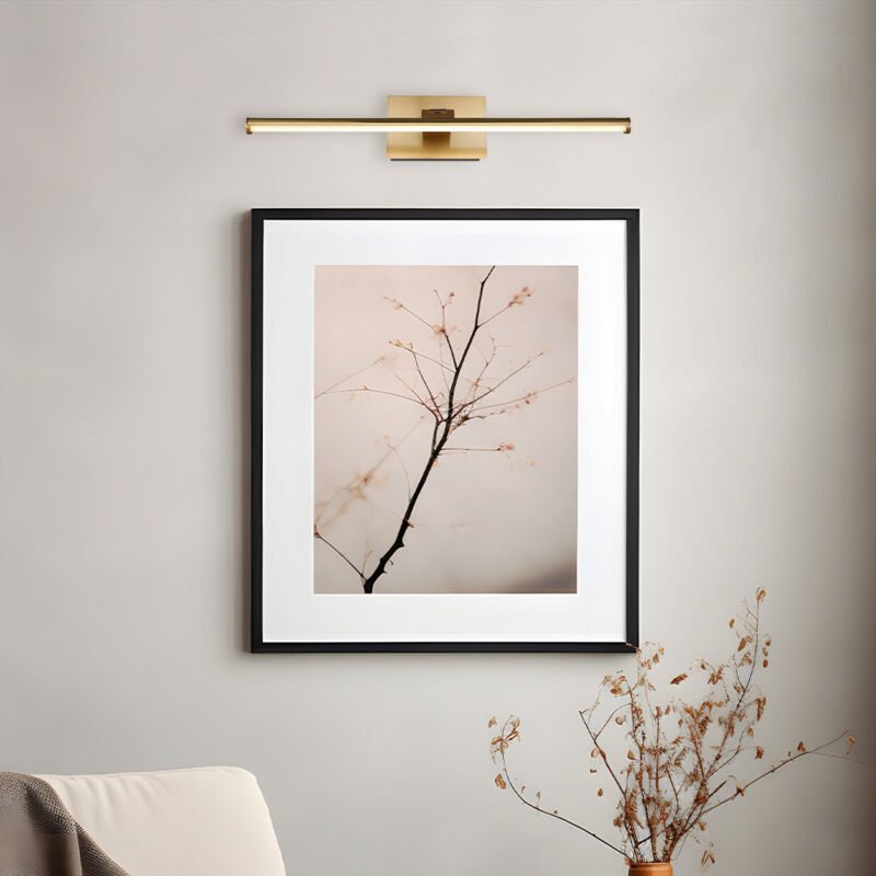 Thumbnail - Bilderlampe Wandlampe Wohnzimmerlampe beweglich Akku messingfarben LED L 40 cm