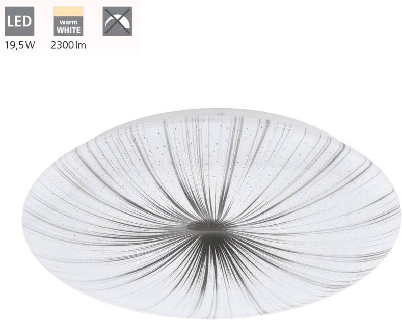 Led Deckenleuchte Nieves weiß-silber ø 41 cm warmweiß Deckenlampen & Kronleuchter - Eglo