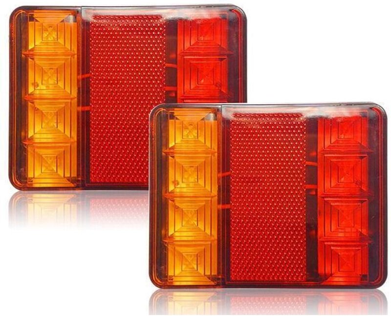 Anhängerleuchten und Reflektoren, 2 12V LED-Rückleuchten, multifunktionale Rückleuchten für Traktoren, lkw und Anhänger