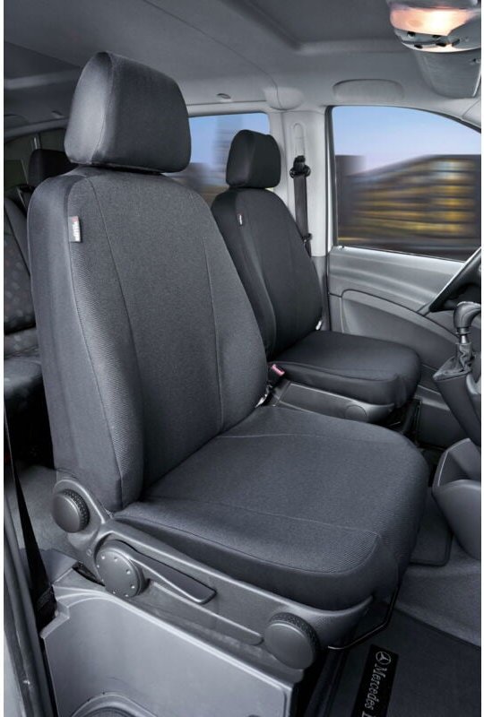 Walser - Passform Sitzbezug aus Stoff kompatibel mit Mercedes-Benz Viano/Vito, 2 Einzelsitze vorne