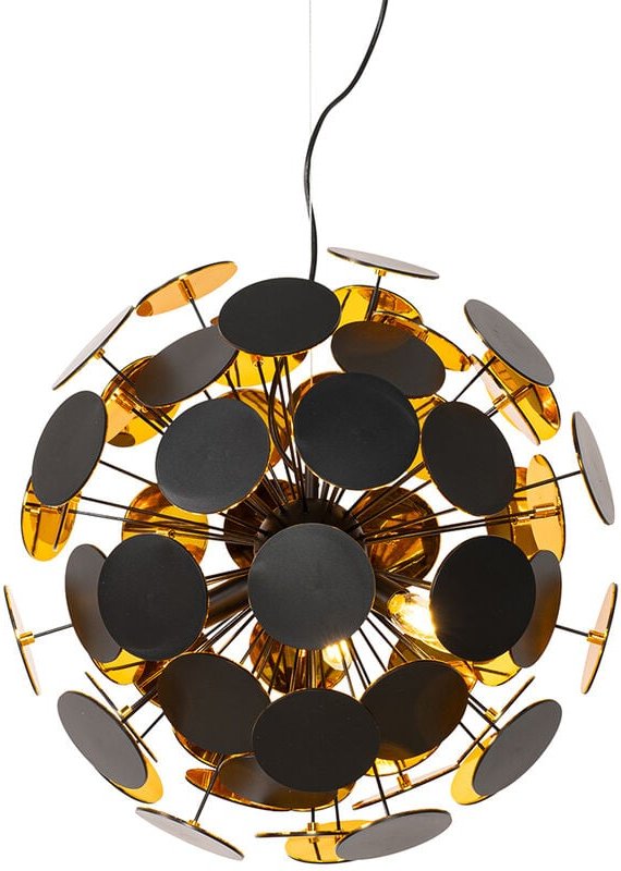 Design-Hängelampe in Schwarz und Gold – Cerchio