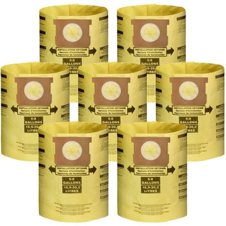 7 StüCk Universal Dry Vac Staubbeutel 5 Bis 8 Gallonen Staubsauger für 5-8 Gelb