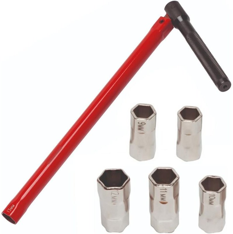 Wasserhahn-Installationswerkzeug, Wasserhahnschlüssel, roter Wasserhahnschlüsseldurchmesser 13 mm mit 5 zusätzlichen Spi...