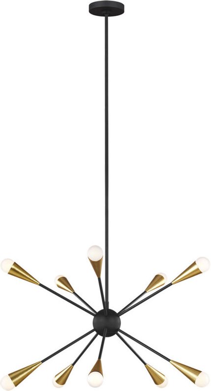 Jax 10 Light Kronleuchter, Midnight Black, G9 - Elstead