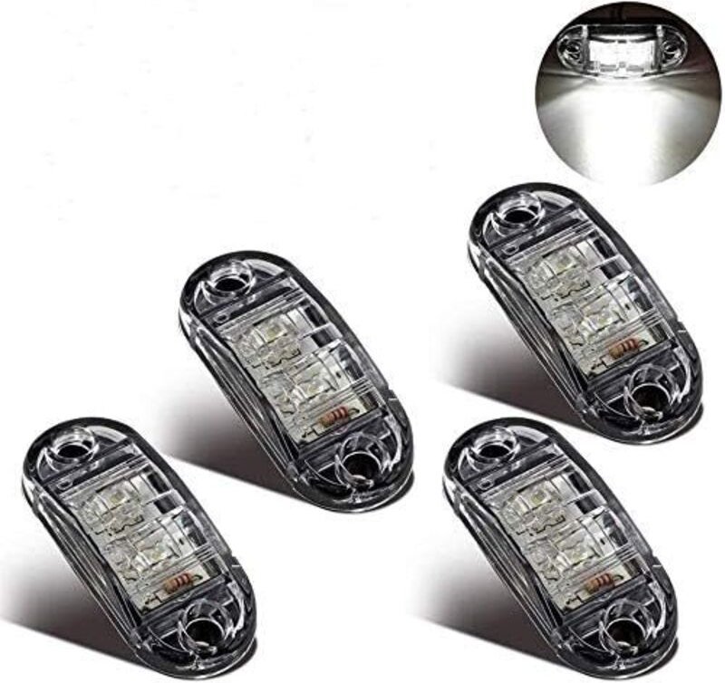 LED-Seitenmarkierungsleuchten, Umrissleuchten für 12 V, 24 V, Universalanhänger, LKW, Wohnwagen, Bus (4 Stück, weiß)