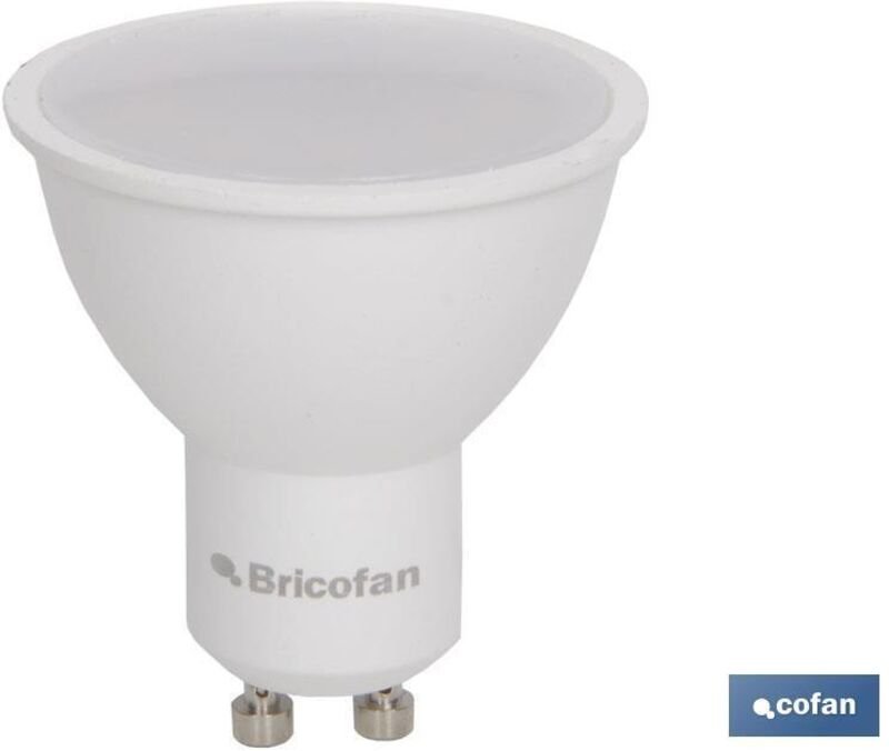 Dichroitische LED-Glühbirne GU-10 (5W 5000K 395lm) IP20 Ø5x5,7cm aus Aluminium und weißem Acryl