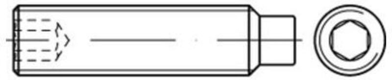 Reyher - Gewindestift din 915 m.Zapfen/Innensechskant m 8 x 60 A1/A 2