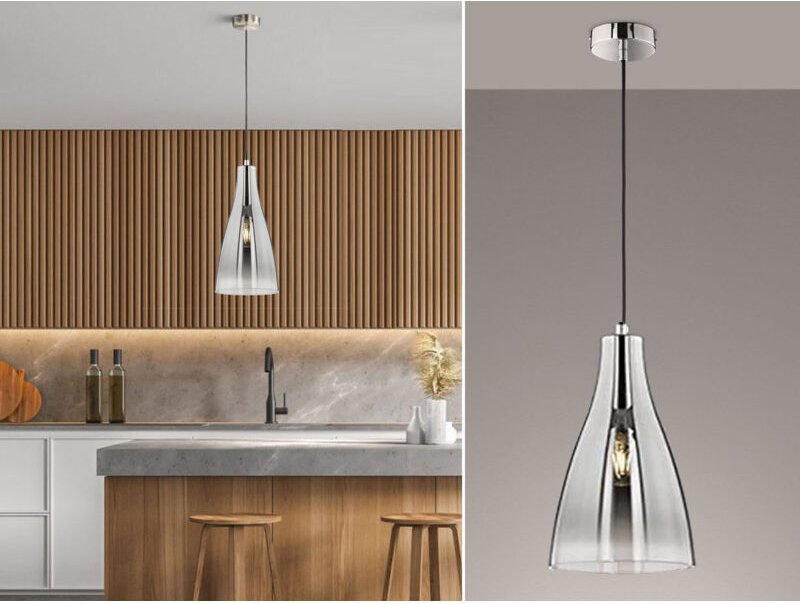 Fischer&honsel - Pendelleuchte zeal einflammig Glas Chromfarben verspiegelt, ø 23cm