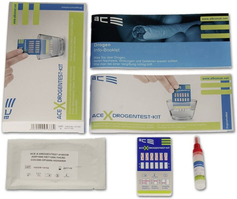 Kit x 100338 Drogentest-Kit Urintest, Wischtest Prüfbare Drogen=Amphetamine, mdma, Methamphetami - ACE