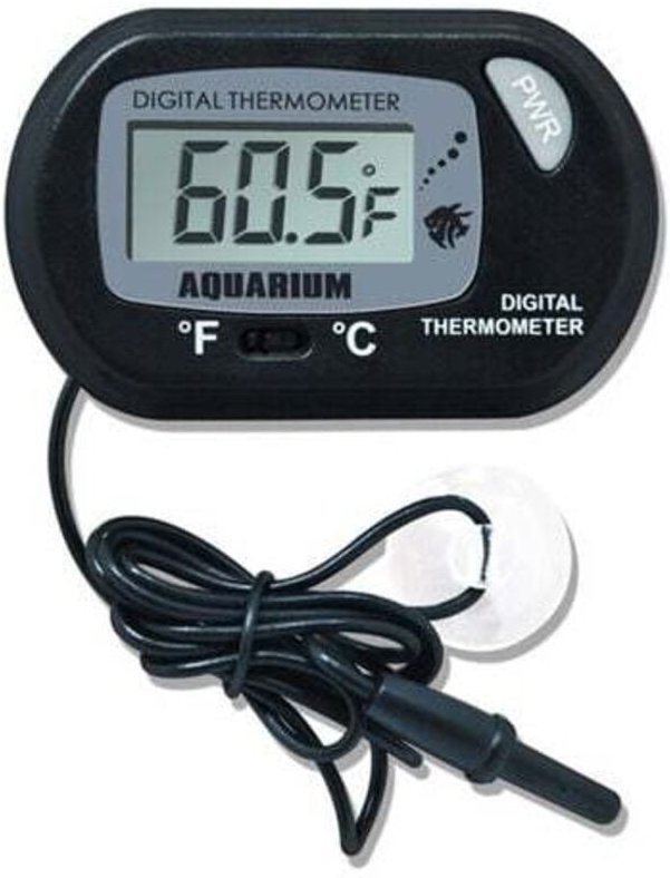 SNQ - Digitales LCD-Aquariumthermometer mit Saugnäpfen und wasserdichter Sonde für Aquarien, Vivarium, Reptilien-Terrari...