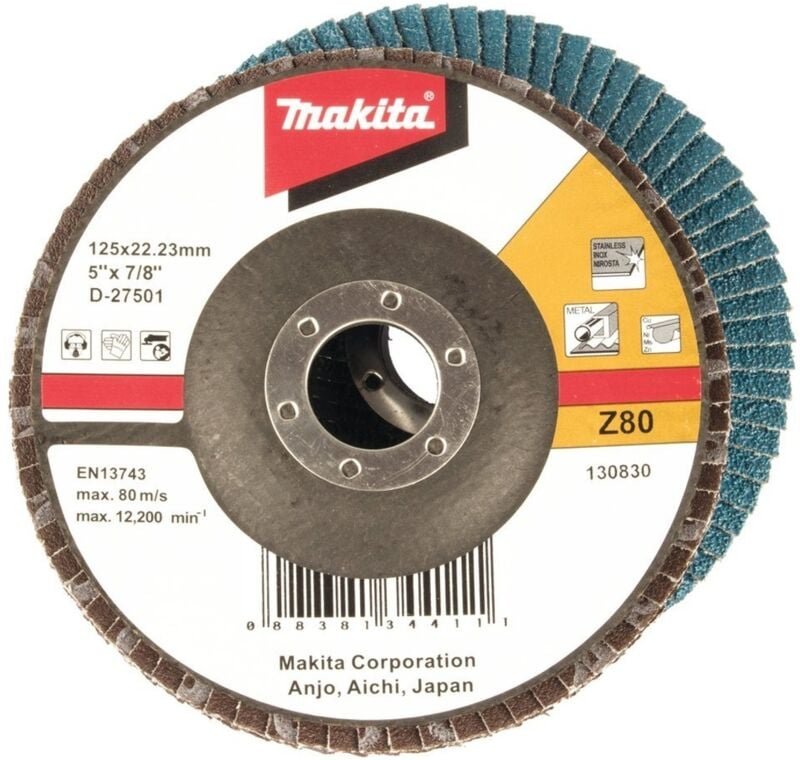 Fächerschleifscheibe 125 mm, Z80 - Makita