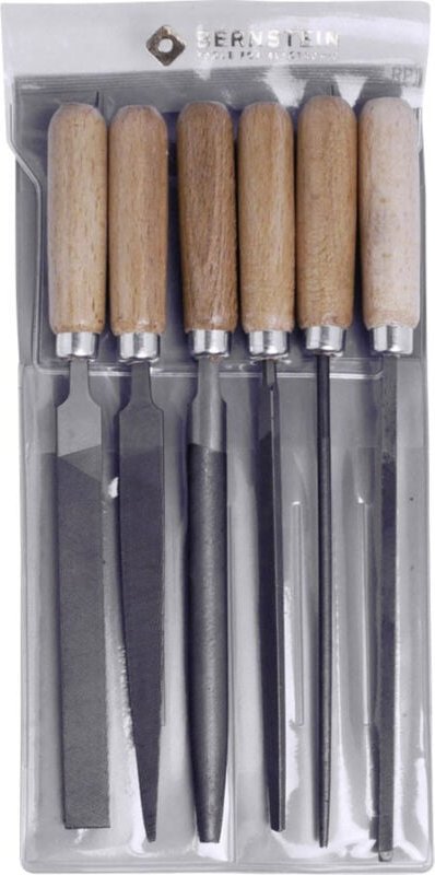 Tools for Electronics 5-240 Schlüsselfeilen-Set mit Holzheft im Etui 6tlg. Länge 100 mm - Bernstein