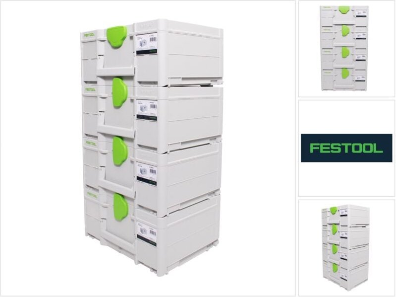 Systainer Set 4x SYS3 m 187 ( 4x 204842 ) 15,9 Liter 396x296x187mm Werkzeugkoffer koppelbar - Festool