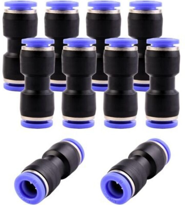 Packung mit 10 pneumatischen 8-mm-Verbindern – Schnellkupplung – Gerade pneumatische Verbinder – 8 mm – Druckluftwerkzeu...
