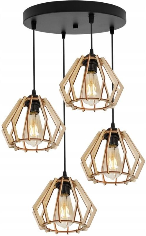 Moderne Led-Deckenhängelampe Aus Holz