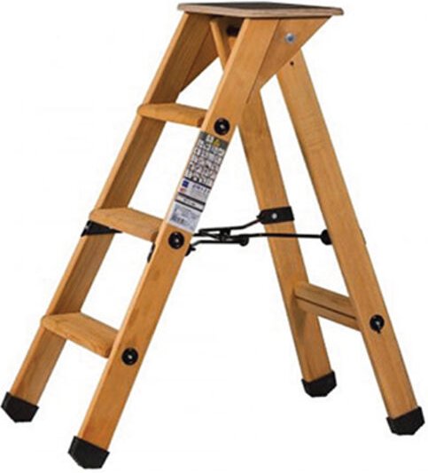 Matisère - Holzstehleiter mit Ablage 4 Stufen - Maximale Arbeitshöhe 2.10m - 683204