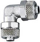 Winkelverbinder, für Schlauch 6/4 mm, sw 9, Messing vernickelt - Riegler