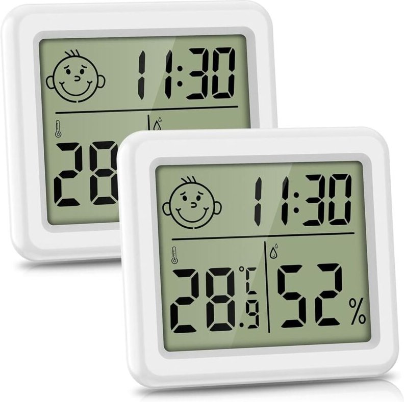 Digital Hygrometer Thermometer, Tragbares Hygrometer Innen mit Hoher Genauigkeit, Temperatur und Feuchtigkeitsmessgerät ...
