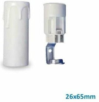 Thumbnail - GSC - Lampenfassung + Kerzenabdeckung E14 26x65mm weiß 2203325