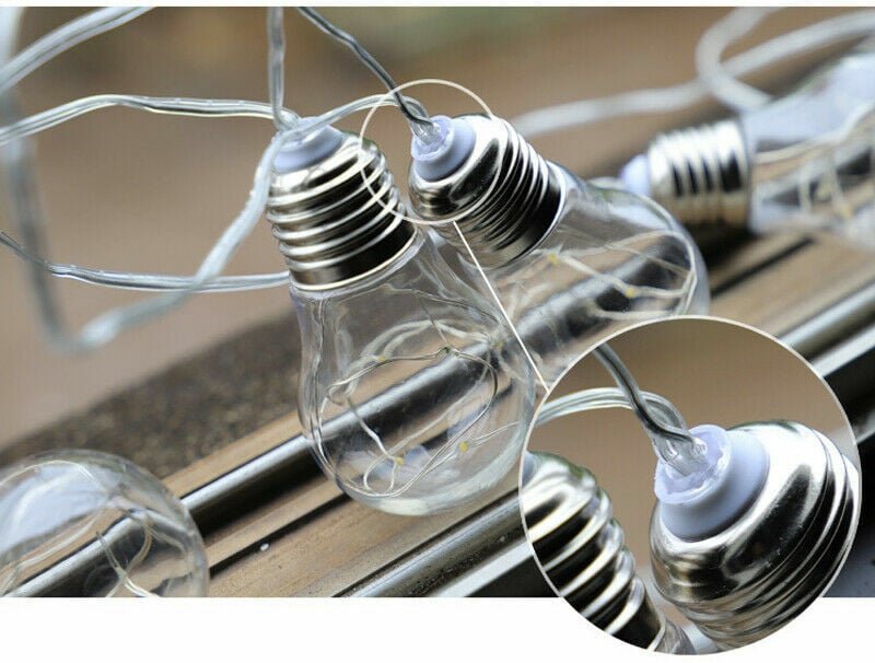 Led Solar Lichterkette Glühbirnen, Außen Garten Deko 8 Modi Effekte Außerlichterkette für Terrasse Hof Innen Haus Weihna...