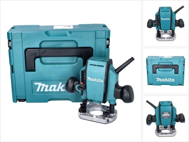 Oberfräse 900W Ø8 mm in Makpac-Koffer Makita RP0900XJ
