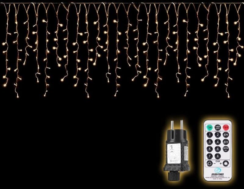 SALCAR LED Lichtervorhang Außen, Eisregen Lichterkette Outdoor mit Fernbedienung und Timer, Weihnachtsbeleuchtung Innen ...