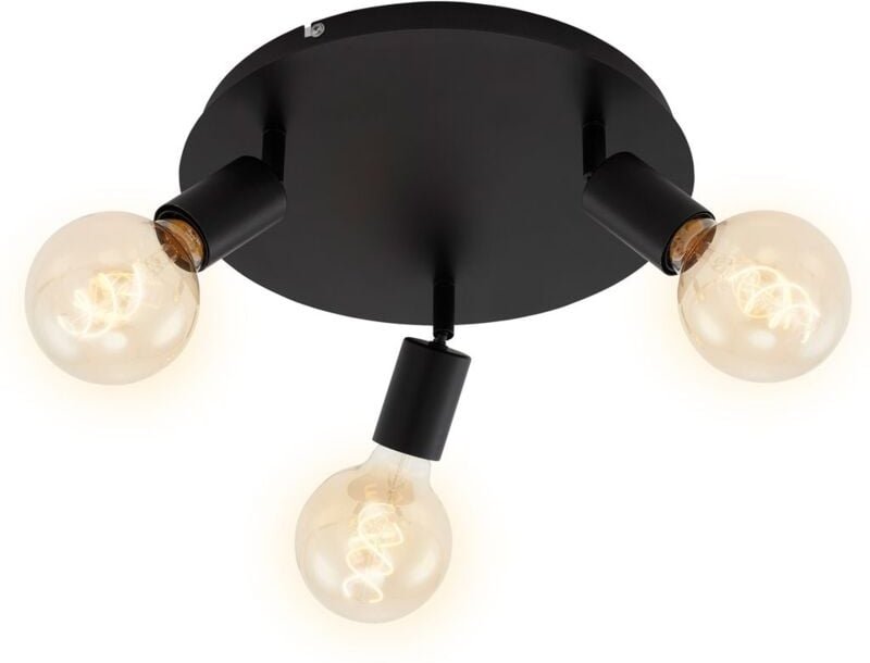 Briloner - Deckenleuchte Deckenlampe schwenkbar drehbar 3xE27 60W schwarz Metall
