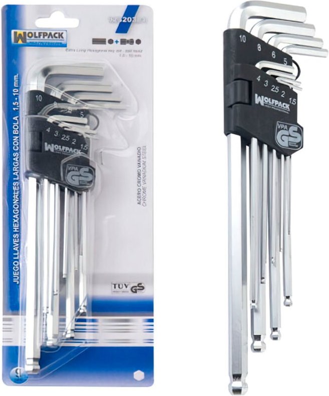 Juego Llaves Allen Larga 9 Piezas Con Bola