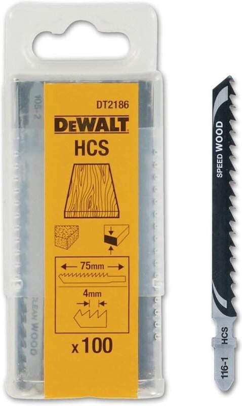 Dewalt - hcs Stichsägeblätter für gerade und schnelle Schnitte 100 Stück DT2186