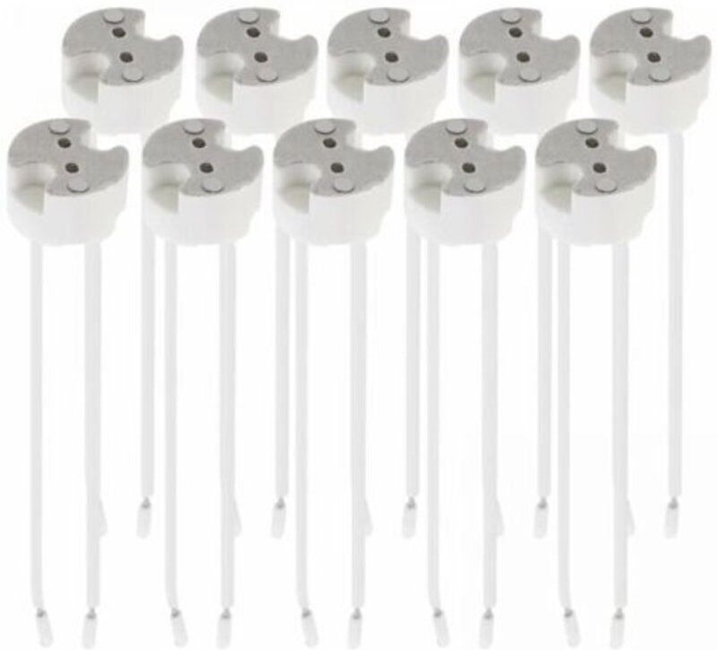 Set mit 10 GU5.3 Fassungen - GU5.3 oder MR16 Fassung - Halterung mit 12V Kabel - Für Lampen und Leuchten wie LED Halogen...