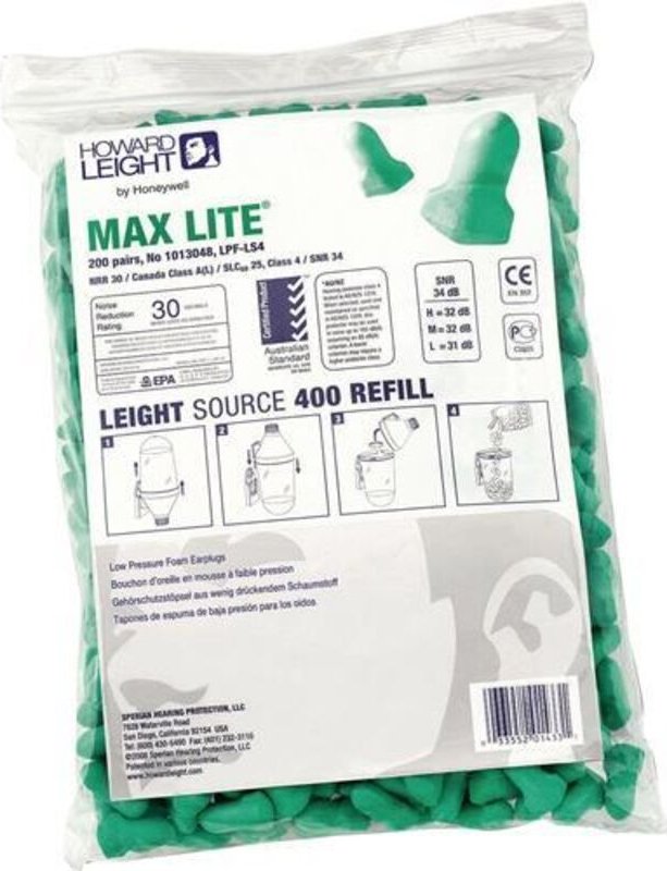 Gehörschutzstöpsel maximum lite refill LS400 EN352:2020 snr 34 dB Nachfüllpack 200 Paar / Pack